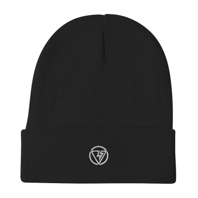 Logo Embroidered Beanie – black