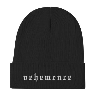 Txt Embroidered Beanie – black