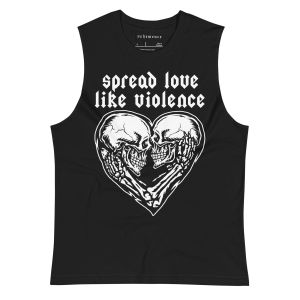 Spread love like violence sleeveless shirt – black