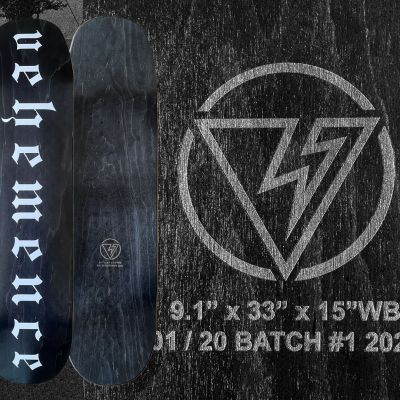 VEHEMENCE skate deck #1 detail view