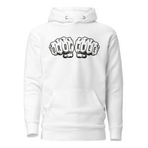 Fists of DK pull over hoodie – white