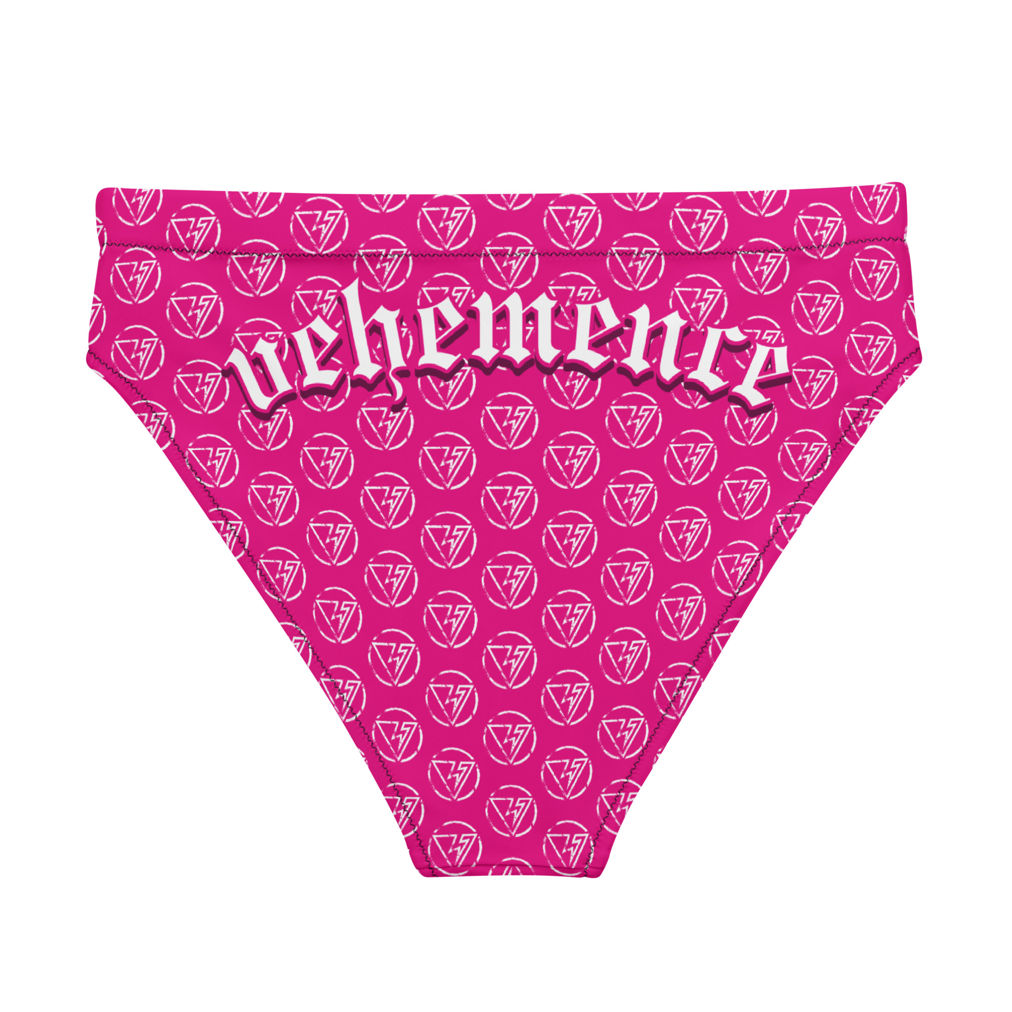 Pink logo high-waisted bikini bottom