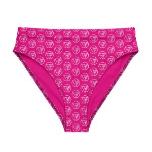 Pink logo high-waisted bikini bottom