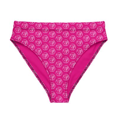 Pink logo high-waisted bikini bottom