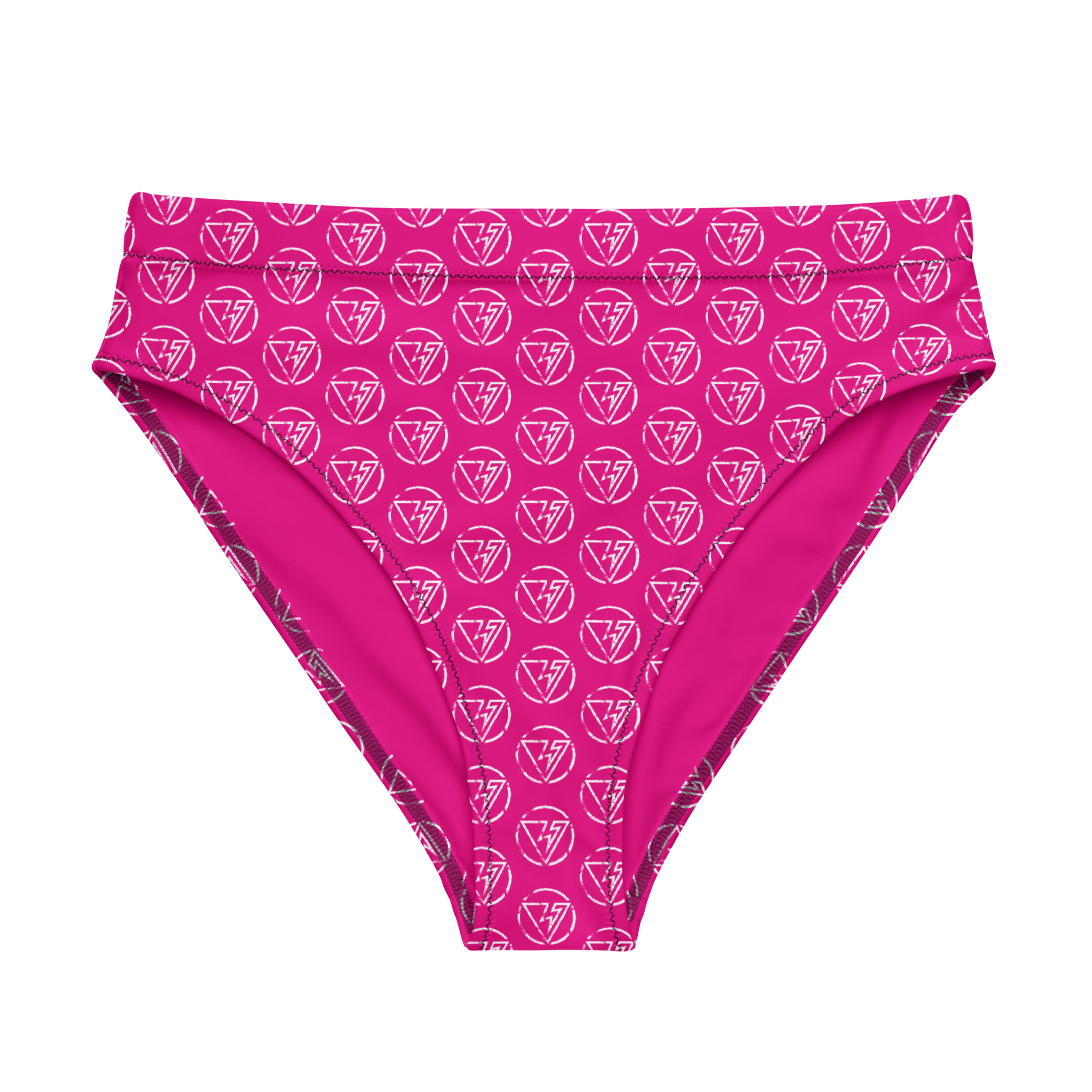 Pink logo high-waisted bikini bottom