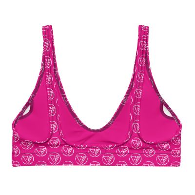 Pink logo padded bikini top