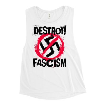 Destroy! Fascism women’s tank top – white